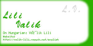 lili valik business card